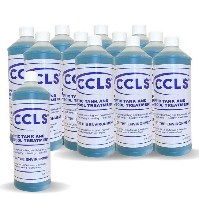 CCLS Septic Tank and Cesspool Treatment Additive/Organic Enzyme Producing Bacteria/Non-toxic/Non-Hazardous/Non-Corrosive (12-Quarts)