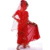 Astage Girls' Short-Sleeved Belly Dance Costume All Ornaments, red