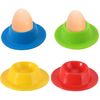 4Pcs Egg Cups Set, Colorful Egg Cup Tray Stackable for Kids, Breakfast, Dining Table – Fun, Practical Design for Easy Serving, Dishwasher Safe