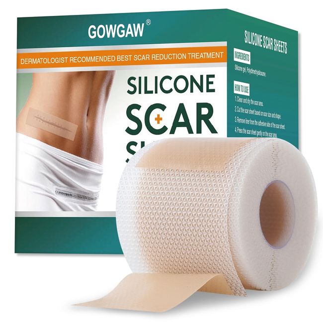 Medical Grade Silicone Scar Sheets, Silicone Scar Tape (1.6”x 60” Roll-1.5M), Professional Scar Removal Treatment, Reusable Silicone Scar Strip for Keloid, C-Section, Surgery, Burns, Acne Etc