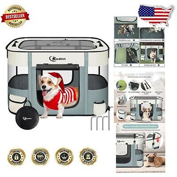 Large Portable Pet Playpen: Foldable Dog Kennel for Indoor & Outdoor Use