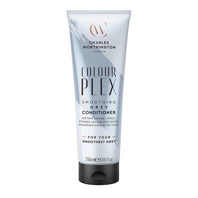 Charles Worthington ColourPlex Smoothing Grey Conditioner, Toning for Grey Hair, Purple Toner for Women, Salon Conditioner for Grey Hair, 250 ml