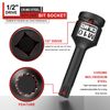 KIRXST Impact Triple Square Spline Bit Socket, 1/2" Drive M10 Spline Bit Socket, CR-MO Steel