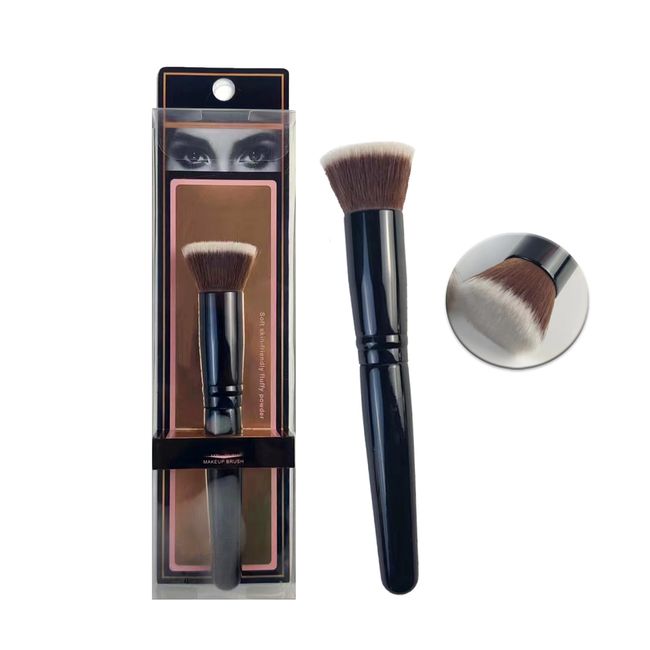 Flat Top Foundation Brush for Liquid Makeup, Cream and Powder, Premium Synthetic Full Coverage Buffing, Blending, Makeup Brush Face Brush