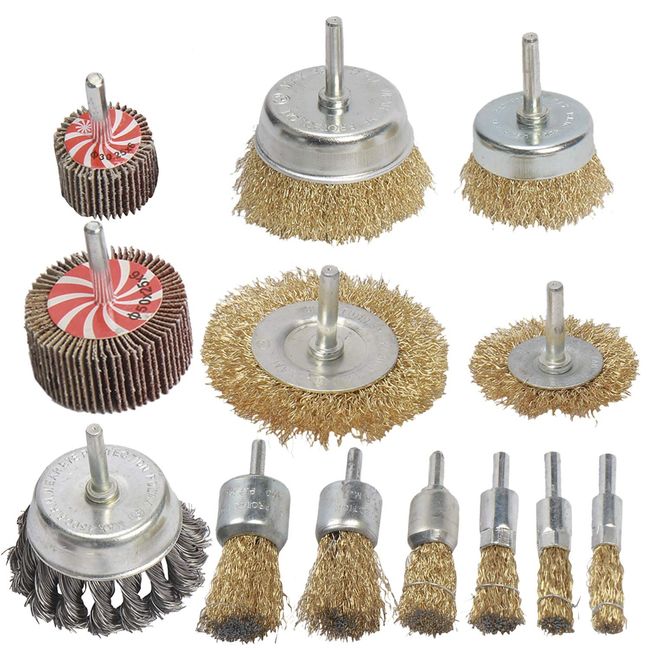 YaeCCC 13 Pcs Wire Brush Wheel Cup Brush Set Wire Brush for Drill 1/4 Inch Shank for Drill Rust Removal Steel Wire Wheel for Drill Attachment