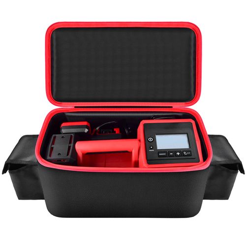 Air Compressor Bag Compatible with Milwaukee M18 Inflator 2848-20/2771-20, Air Pump Carrying Box for Milwaukee Tools,Storage Holder for 18V 3.0/4.0/5.0/6.0/6.5/7.0/8.0Ah Battery (Case Only)-Black