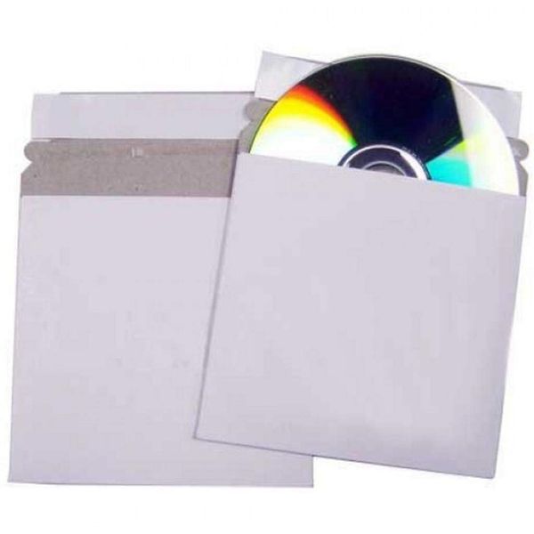 50 CD Cardboard Sleeves Peel and Seal Envelopes / Mailer White - 50 pack branded Dragon Trading®