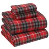 RUVANTI 100% Cotton 4 Pcs Flannel Sheets Queen Size, Deep Pocket, Warm, Super