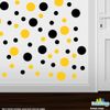 Black/Yellow Vinyl Wall Stickers - 2 & 4 inch Circles (60 Decals)