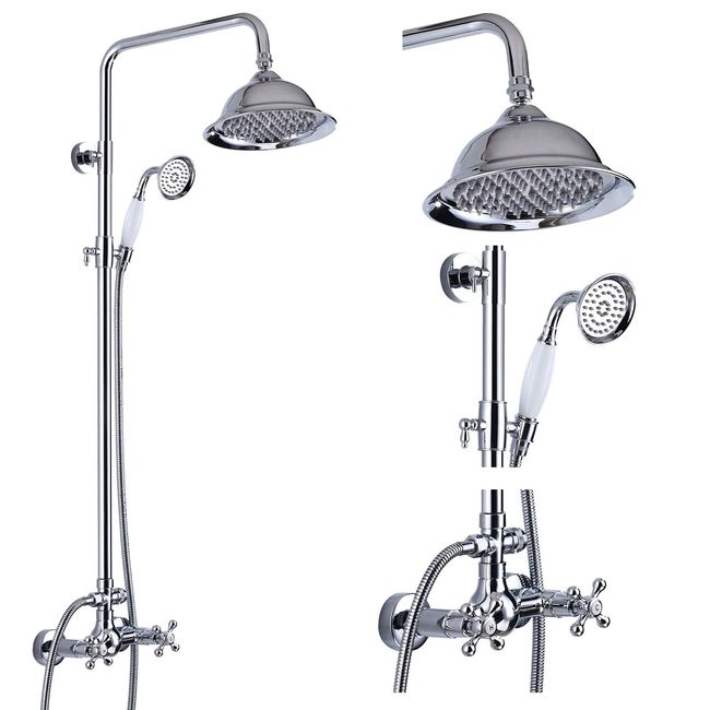 Rainfall Shower Fixture Wall Mount Bathroom Shower Faucet