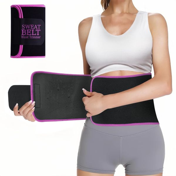 HOTBAG Bauchweggürtel Fitness Gürtel, Waist Trainer Damen Schwitzgürtel Verstellbarer Neopren Sauna Bauchgürtel zum Abnehmen Gewichthebergürtel Herren (Schwarz,M)