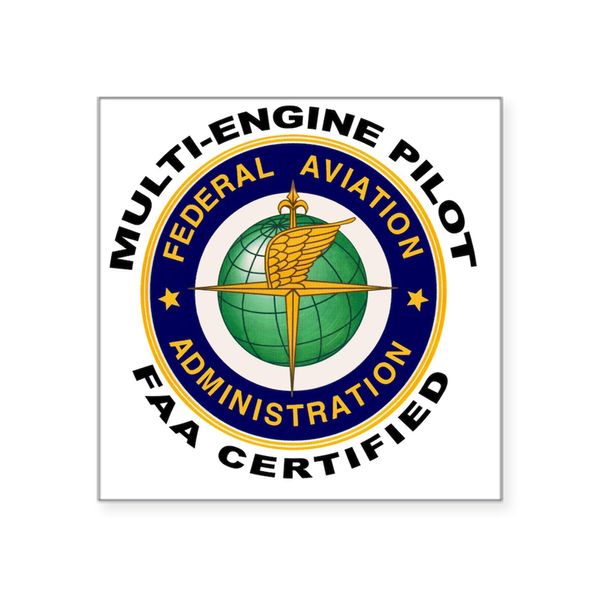 CafePress FAA Certified Multi Engine Pilot Sticker Square Bumper Sticker Car Decal