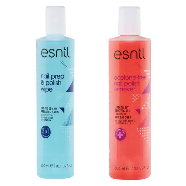 Nail Prep/Polish Wipe + Acetone-Free Remover Duo Kit (300ml)