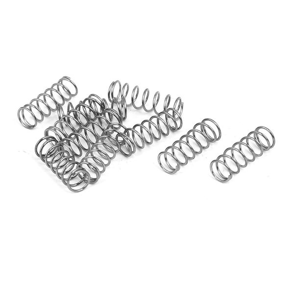 TOP-VIGOR 10Pcs Compression Spring, 5mm OD,0.5mm Wire Size,15mm Free Length Dual Extended Durable Dual Hook Tension Spring for Furniture Screen Doors Repair Projects