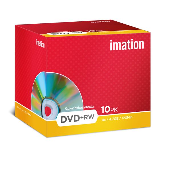 Imation I19008-10PK 4.7GB 4X DVD+RW Jewel Case