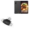 BoxWave Smart Gadget Compatible with Ulefone Armor Pad Pro - AllReader SD Card Reader, microSD Card Reader SD Compact USB - Jet Black