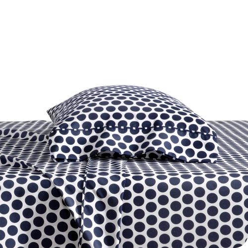Bare Home Twin Sheet Set - 1800 Ultra-Soft Microfiber Deep Pockets - Easy Fit - Extra Soft - 3 Piece Set - Bedding Sheets & Pillowcases (Twin, Pennytile - White/Midnight)
