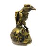 PTC Steampunk Dark Crow Raven Setting on Skull Skeleton Sculpture Statue