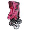 4 Wheels Pink Pet Stroller Foldable Dog Cat Jogging Stroller w/ Storage Basket