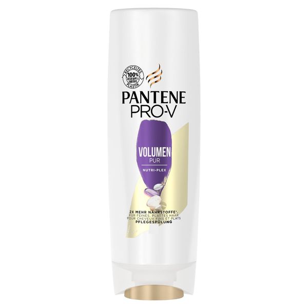 Pantene Pro-V Volumen Pur Pflegespülung, 2x Mehr Nährstoffe in 1 Anwendung, Regeneriert das Haar von innen heraus, Für feines, plattes Haar, 200 ML