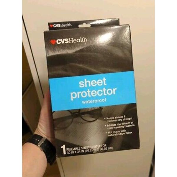 CVS Health Waterproof Reusable  Sheet Protector 30”x34” New In Package