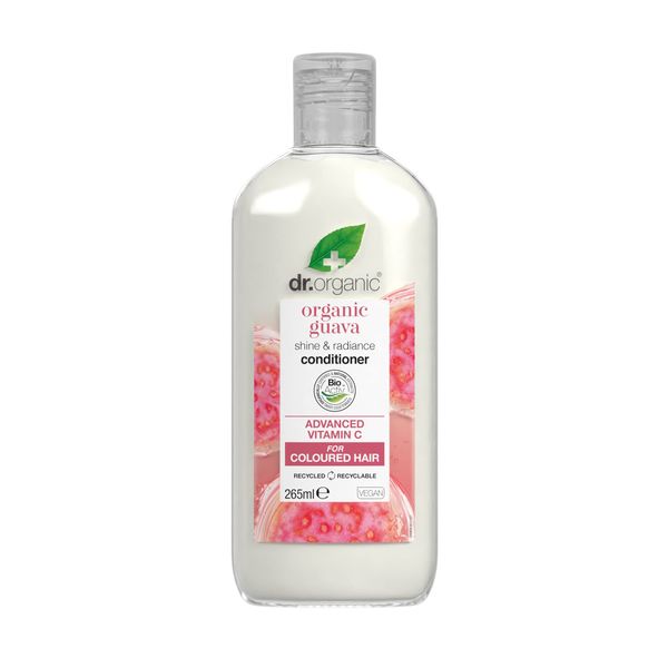 Dr Organic, Guava Conditioner, Vitamin C, Natural, Vegan, Coloured Hair, Cruelty Free, Paraben & SLS Free, 265ml