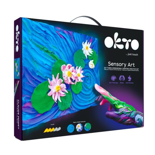 OKTO Art Kit Water Lilies | Arts & Crafts DIY Painting with Modeling Clay Kit for Painting | Painting Kits for Adults for Home Decoration | Air Dry Clay for Adults Fun Stuff Hobbies Kits