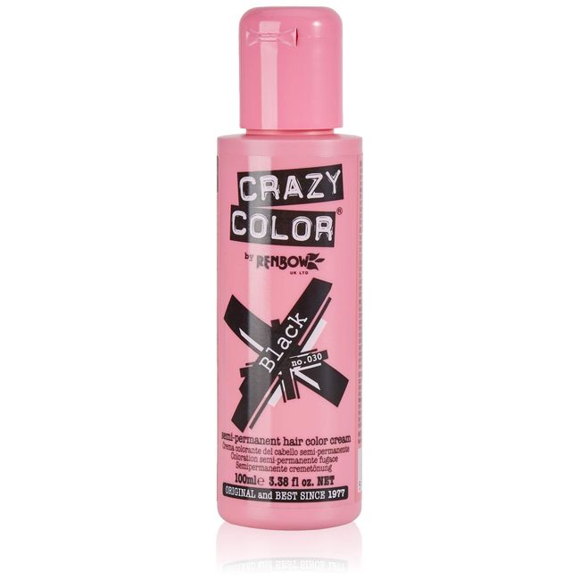 Renbow Crazy Color Semi Permanent Hair Color Cream Black No.30 100ml