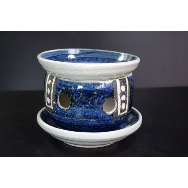 Lapis tea incense burner 1-81 [Banko ware/Banko ware/Made in Japan/Ceramics/Japanese style/Aroma/Tea leaves/Blue/Blue]