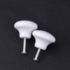 BESPORTBLE 5pcs Cabinet Hardware Handle Pull Round Ceramic Kitchen Cabinet Bar Knobs and Pull Closet Door Drawer Handles (White)