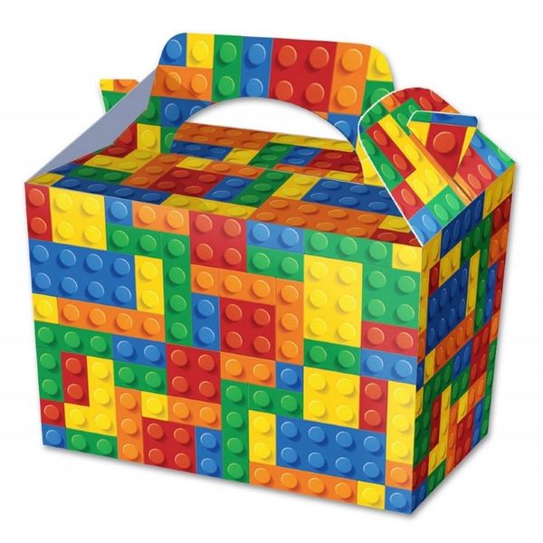 Building Blocks/Bricks Box - Kids Food Meal Picnic Birthday Party Bag Plate Boxes (30 Boxes)