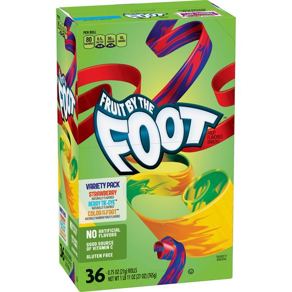 Betty Crocker Fruit By The Foot Strawberry/Berry Tie-Dye/Color By The Foot, 36 ct, 27 oz