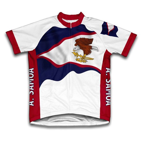 ScudoPro American Samoa Flag Short Sleeve Cycling Jersey for Men - Size 4XL