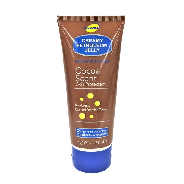 Royal Vitamin E Creamy Cocoa scent Petroleum Jelly Skin 7 Oz.