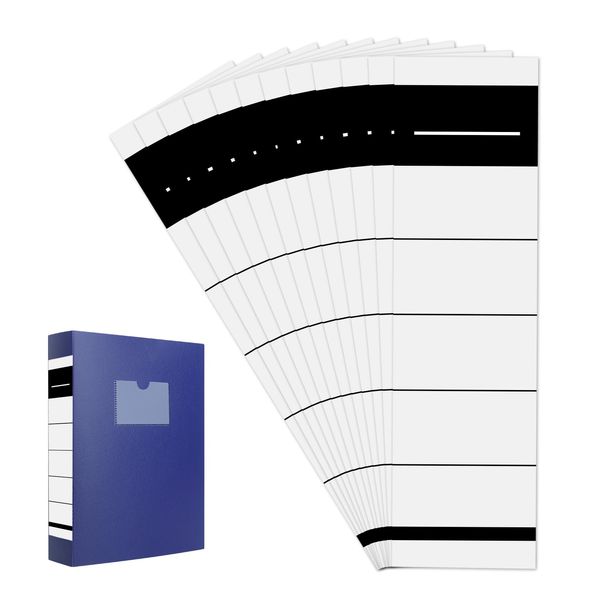 Pack of 100 Folder Labels Self-Adhesive Narrow 54 x 190 mm Folder Spine Label Self-Adhesive Folder Spine for Inserting Folder Slim Folder Spine Stickers White for 5 cm Narrow Folders