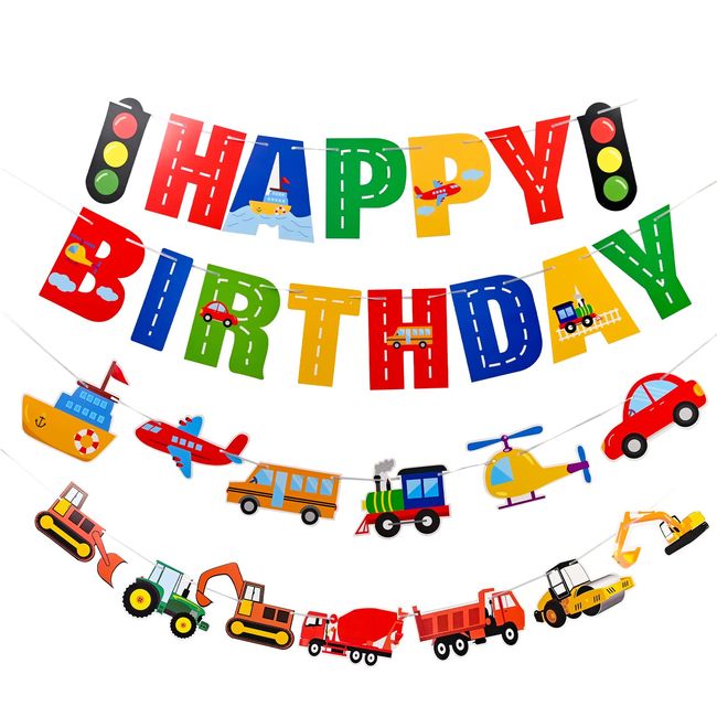 Paready Birthday Decoration, Car, Vehicle, Garland, Birthday Decoration Set, Decoration, Happy Birthday, Work Car, Construction, Decoration, Decoration Set, Half Birthday, 100 Days Celebration,