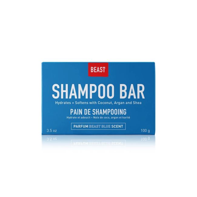 Beast Blue Shampoo Bar - Solid Natural Hydrating Soap-Free Shampoo Bar for All Hair Types - Vegan Cruelty Free Zero Plastic