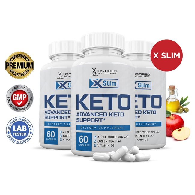 Xslim Keto ACV Pills 1275 MG Stronger Than Gummies Keto Support 3 Bottles