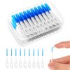 220 Pieces Interdental Brushes, Silicone Dental Brushes Blue Tooth Floss Picks for Braces Oral Cleaning