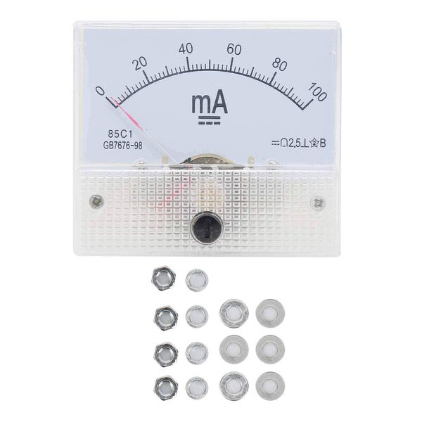 85C1 DC 0 To 100Ma DC Ammeter Pointer DC Ammeter Measuring Meter Easy Install Stable Performance for Power Equipment Electrical Instruments