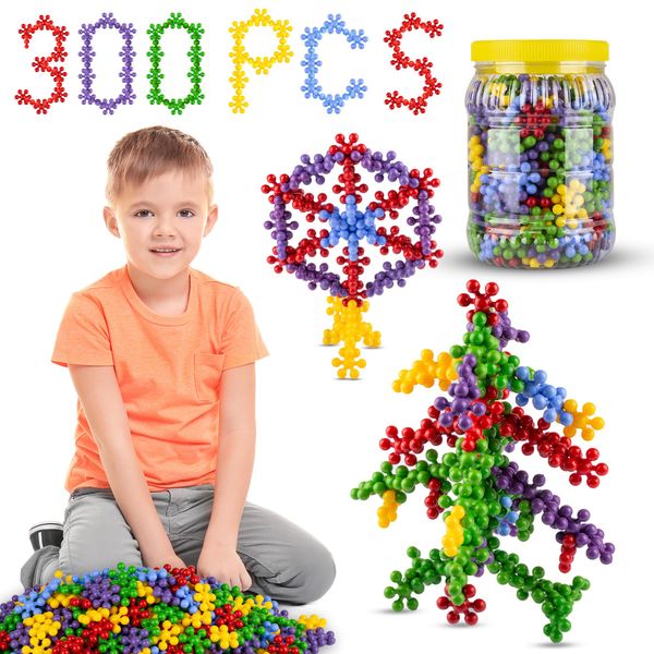 STEM Building Toys - 300 PCS Building Blocks, STEM Toys Educational Discs Sets Interlocking, 3+ Educational Toys, Toddler Building Toys, Kindergarten Toys, Fine Motor Toys, Building Games Toy