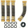Morvat Brass Coiled Garden Hose Kink Protector, 4 Pack