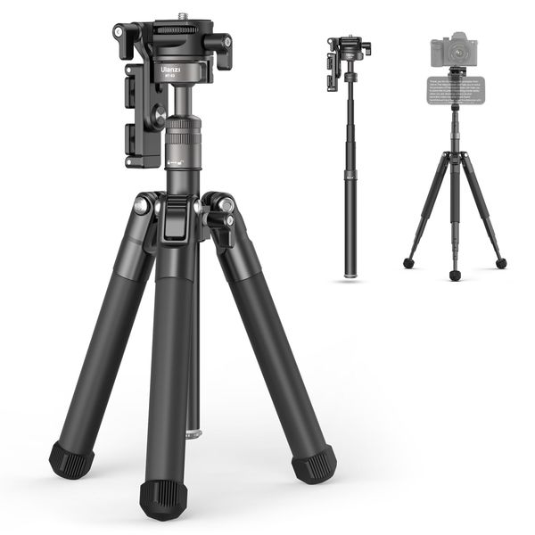 Ulanzi MT-63 Tripod, Camera Tripod, Travel Tripod, Small, 10-Level Telescopic, 57.1 inches (145 cm), Free Ball Head, Panoramic Photography, Aluminum Alloy, Load Capacity: 8.8 lbs (4 kg), Compact, Mini Tripod, Storage Bag Included, For Travel, Convenient T