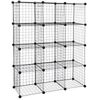 12 Cube Storage Shelf Wire Metal Grid DIY Modular Cabinet Bookcase Bookshelf 
