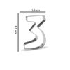 8.5 cm Number Three Cookie Cutter - Stainless Steel