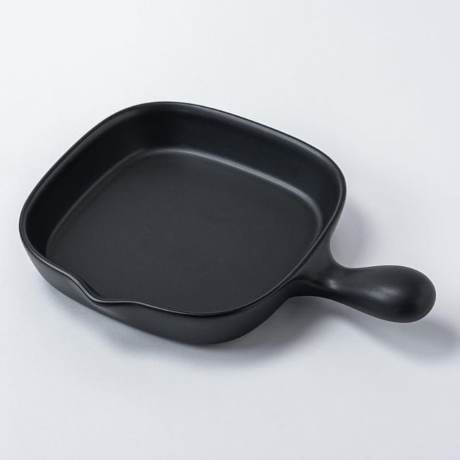 Banko Ware (Manko Ware) Saji Pottery Square Grill Pan, Black