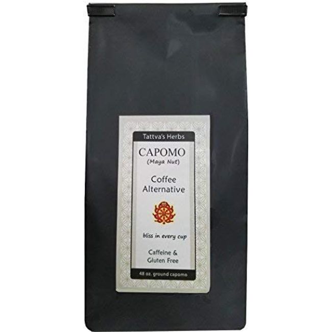 Capomo Coffee Alternative and Substitute - Caffeine Free, Gluten Free, Dark Roast - Maya Nut, Eco Friendly Herbal Coffee - 48 oz. From Tattva's Herbs