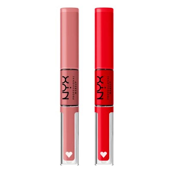 멀티메이크업세트 NYX PROFESSIONAL MAKEUP Shine Loud LongLasting Liquid Lipstick with Clear Lip Gloss Goal C