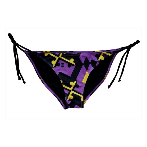 Maryland Flag Purple & Gold / Bikini Bottom - Large / Purple