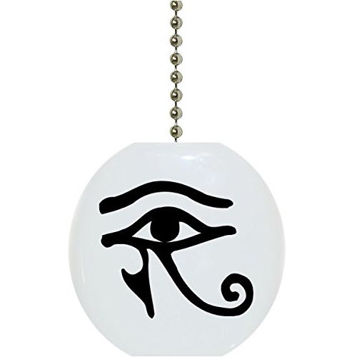 Carolina Hardware and Decor 1170F Black Eye of Horus Ceramic Fan Pull